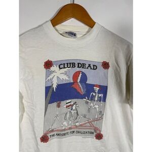 Vintage 1984 Grateful Dead Club Dead T Shirt Hanes Beefy-T White Single Stitch M